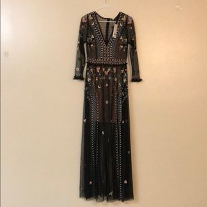 French connection embroidered mesh dress
